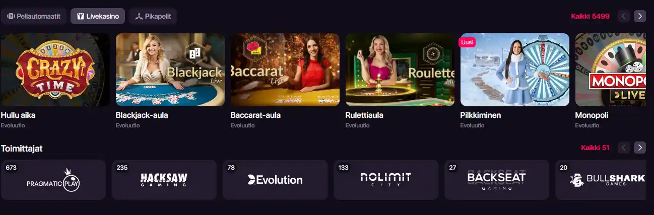 CHEXX Live Casino -näkymä ja live-pöydät